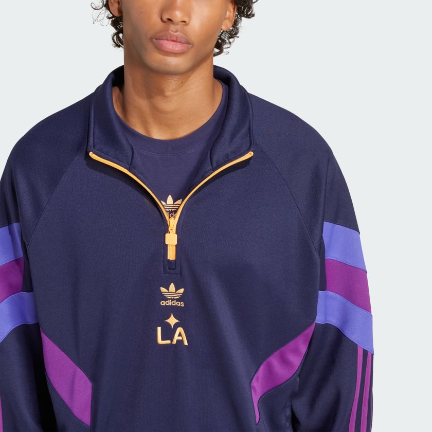 Men's adidas LA Galaxy Originals Half-Zip Crew Sweatshirt