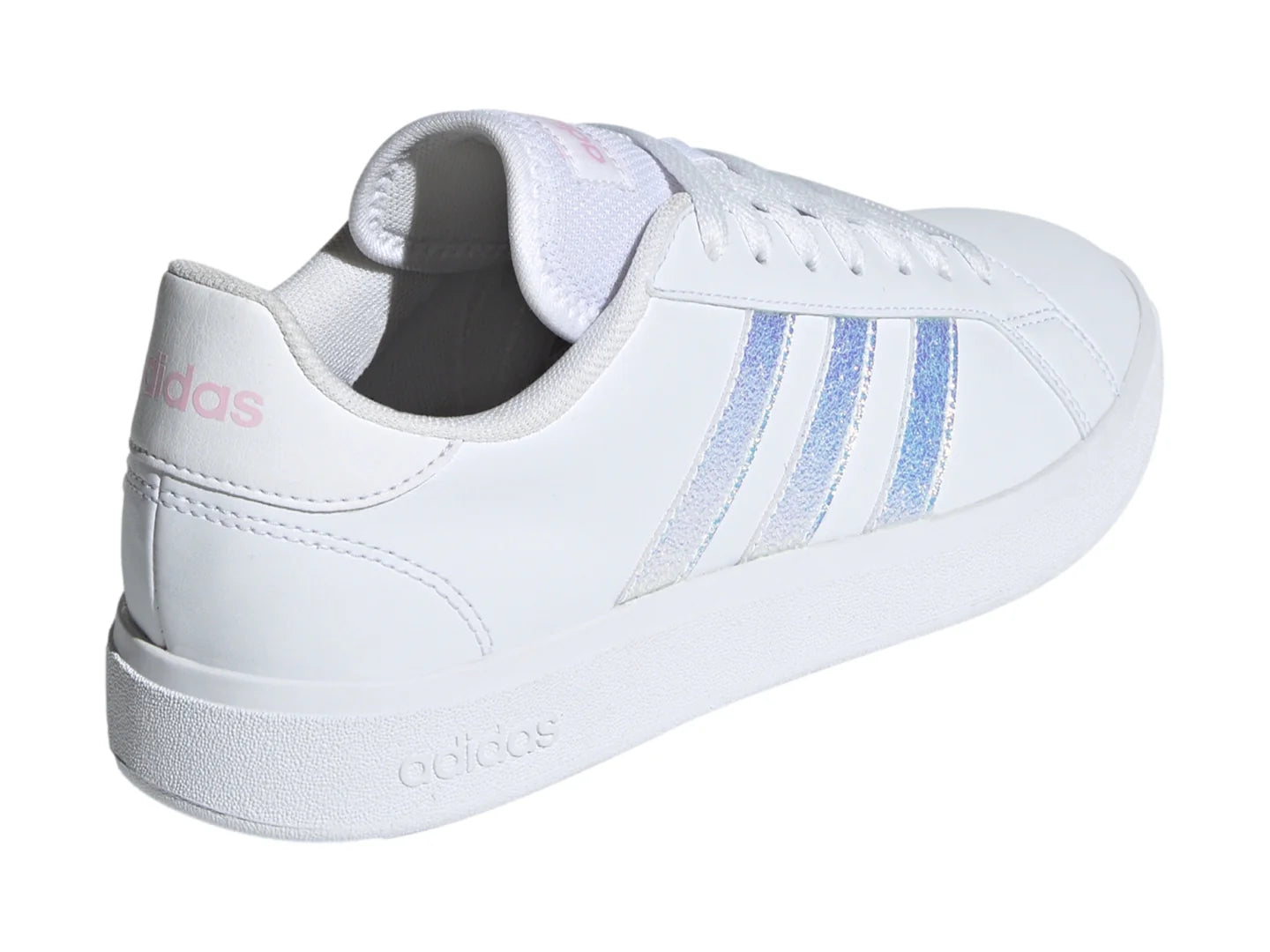 Tenis Adidas Grand Court Base 20 Blanco y Rosa para Mujer