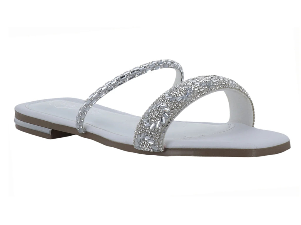 Sandalias MELIANA Blancas con Brillos para Mujer