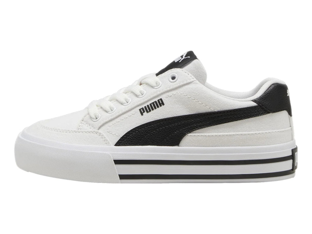 Tenis PUMA Court Classic Vulc Blanco y Negro para Niño