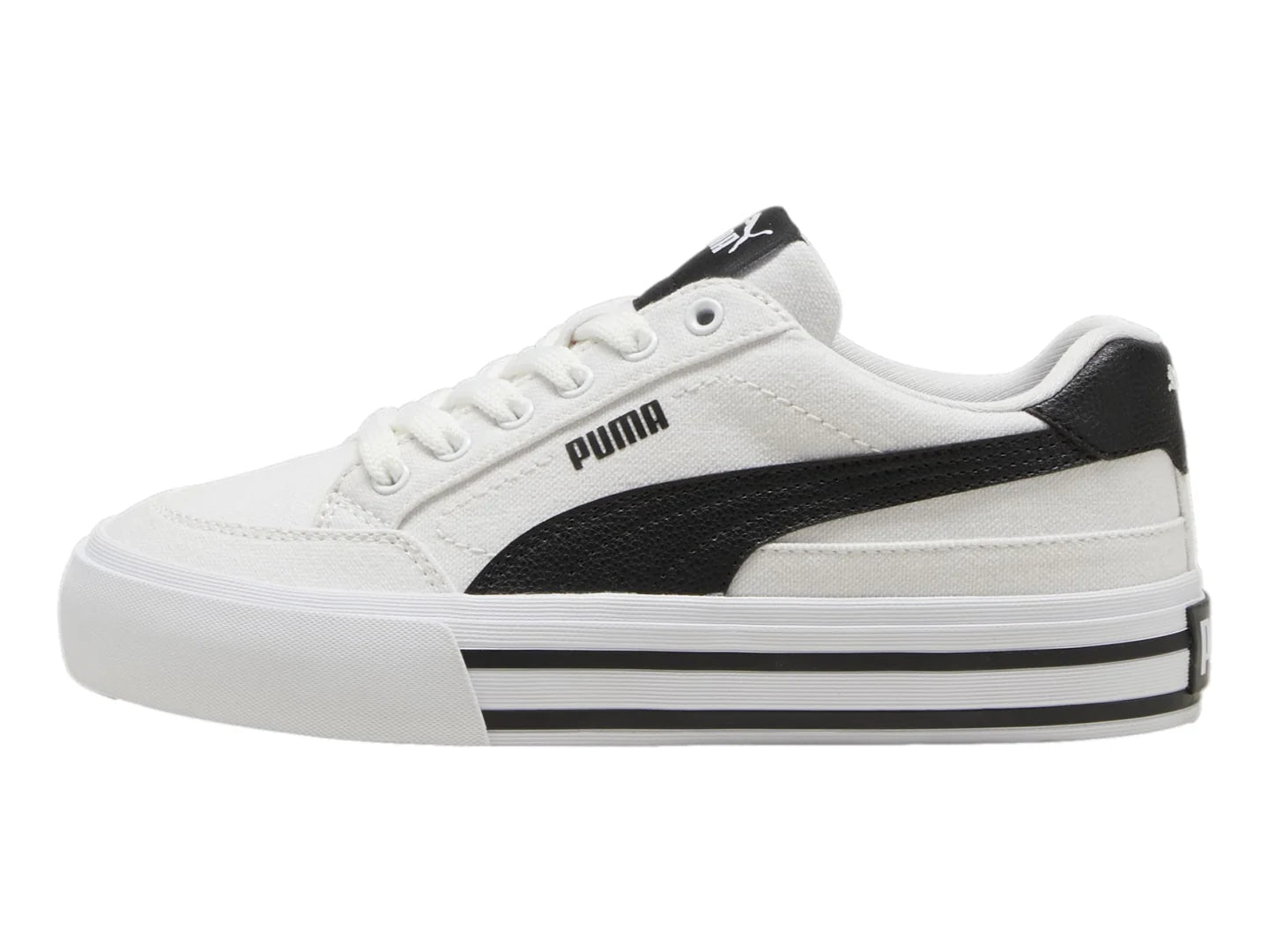 Tenis PUMA Court Classic Vulc Blanco y Negro para Niño