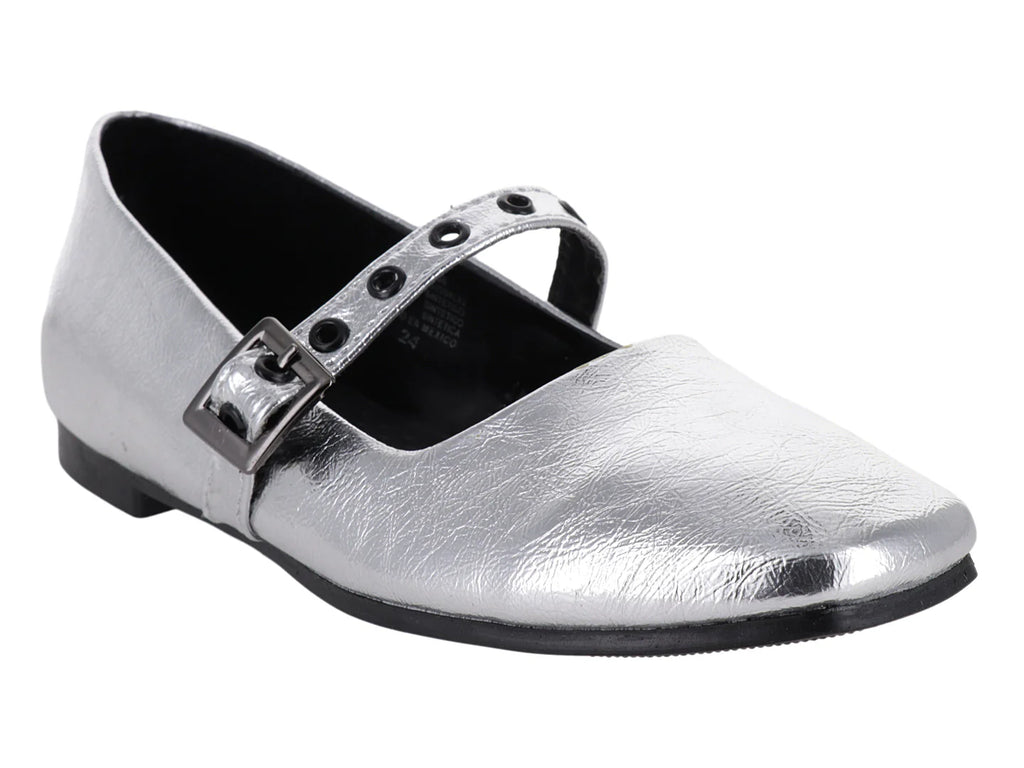 Zapatos Planos Luna Rosa Plata para Mujer