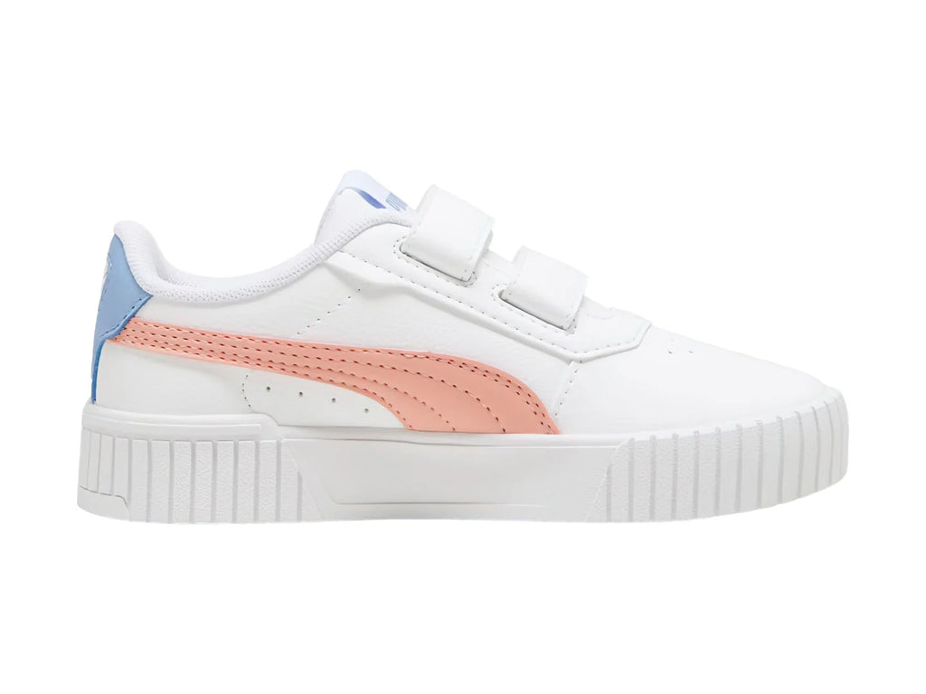 Tenis PUMA Carina 20 V Blanco Rosa y Azul para Niña