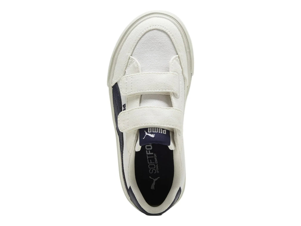 Tenis PUMA Court Classic Blanco y Azul Marino para Niño