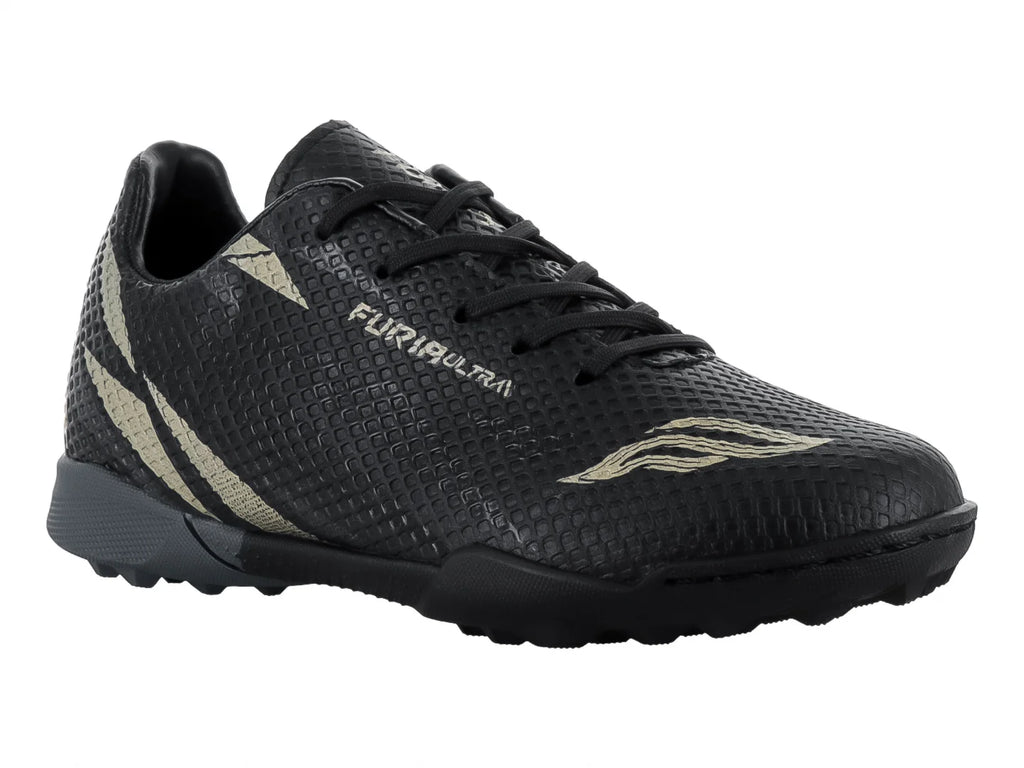 Tenis de Fútbol Furia Negro y Oro para Niño