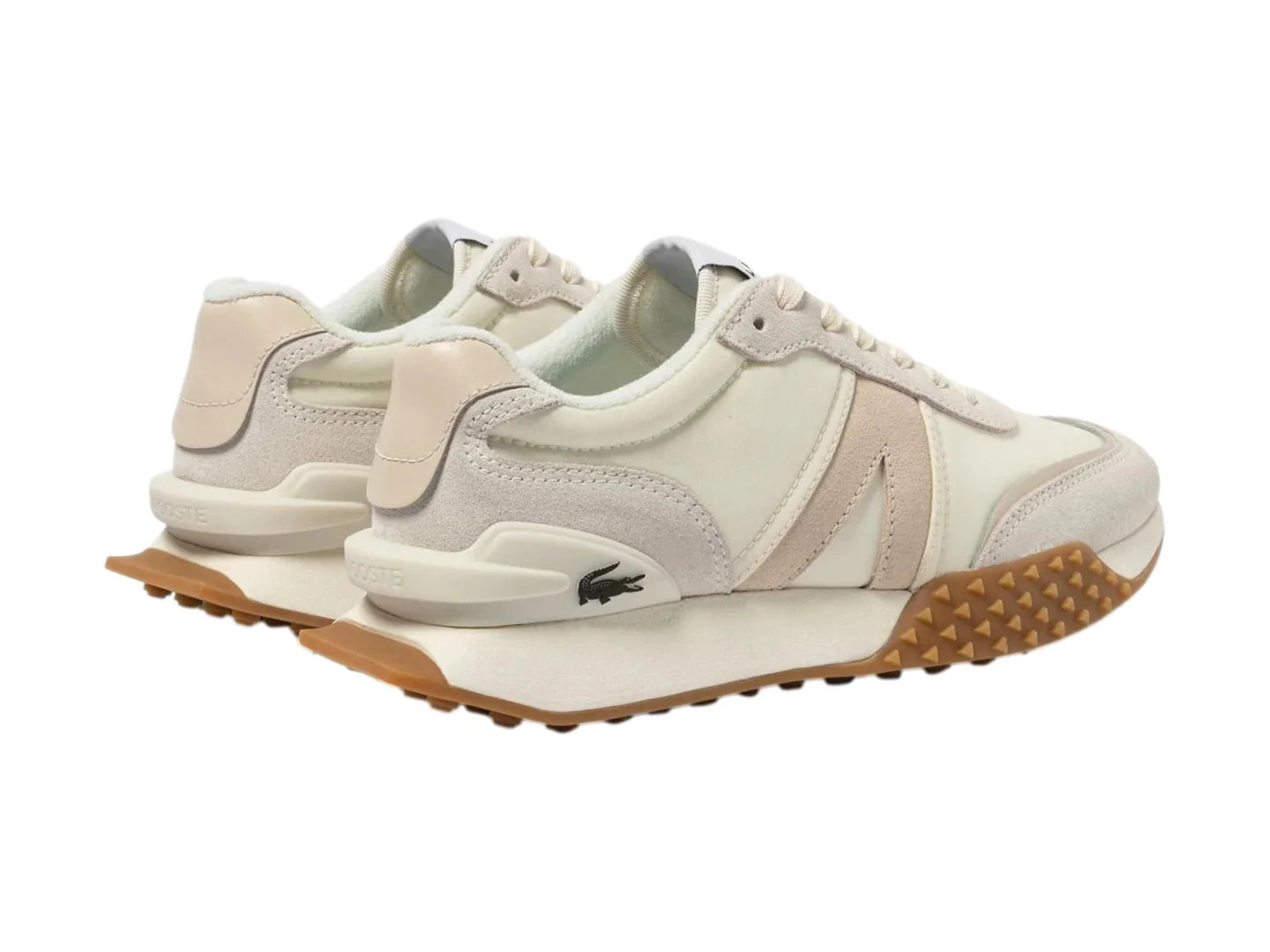 Tenis Lacoste L Spin Deluxe Blanco y Beige para Mujer
