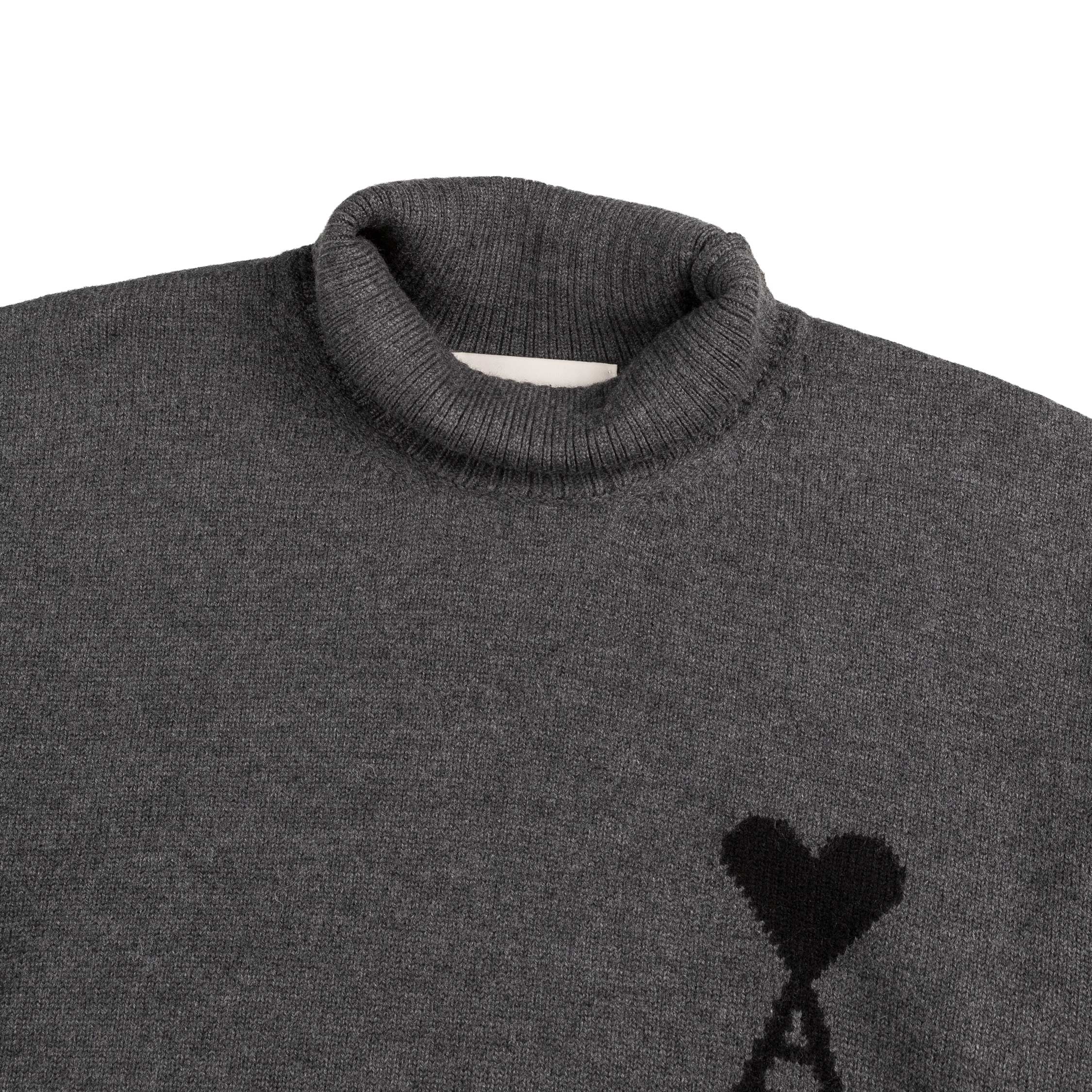 AMI Paris	Ami De Coeur Funnel Neck Wool Sweater