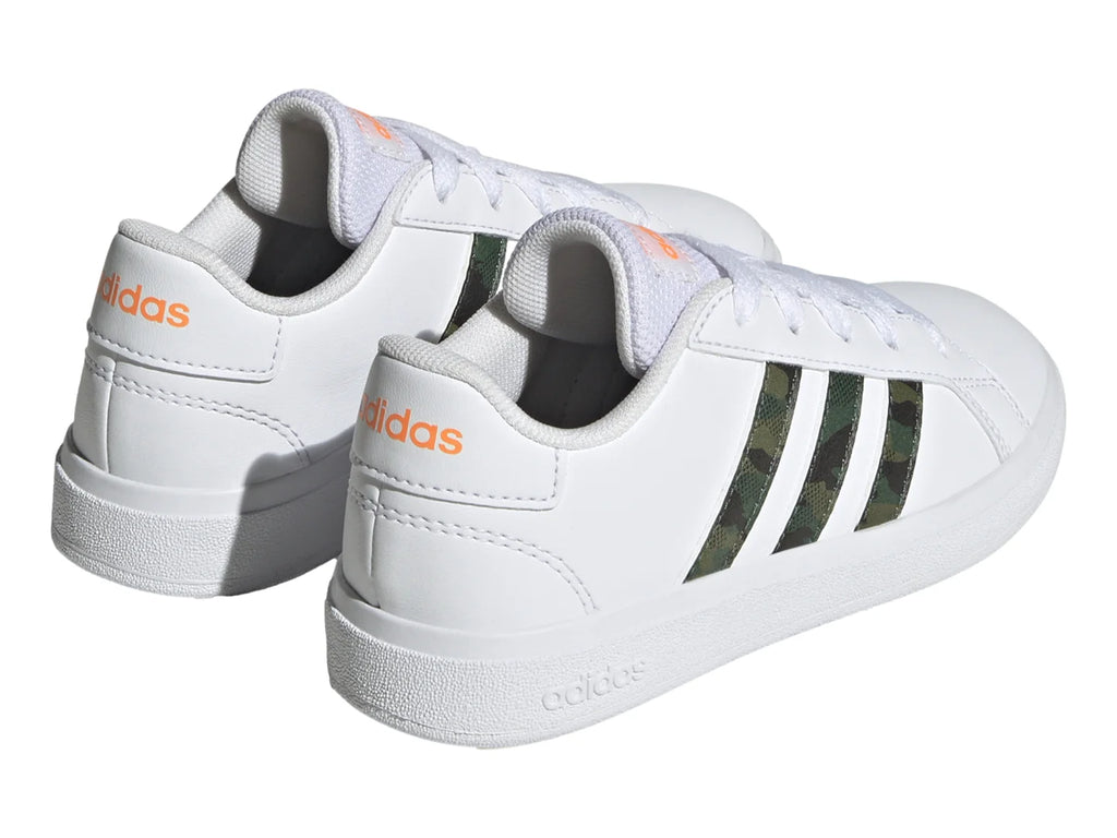Tenis Adidas Grand Court 20 K Blanco y Naranja para Niño