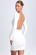 Modal Open-Back Bodycon Mini Dress in White