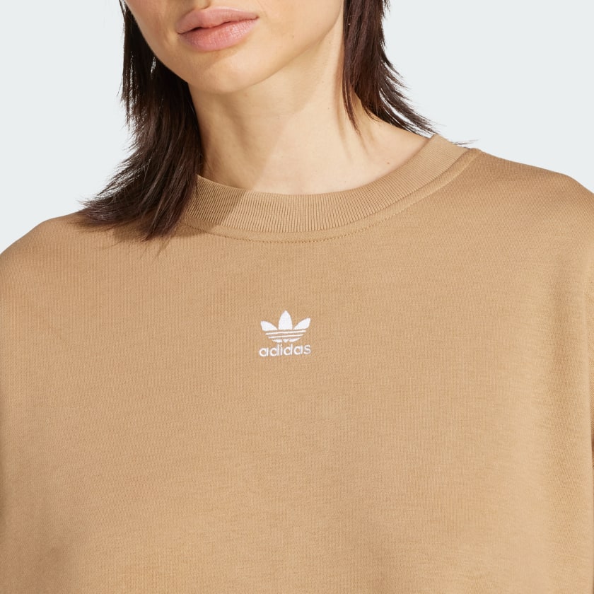 Women's adidas Essentials Fleece Long Oversized Crew Sweatshirt