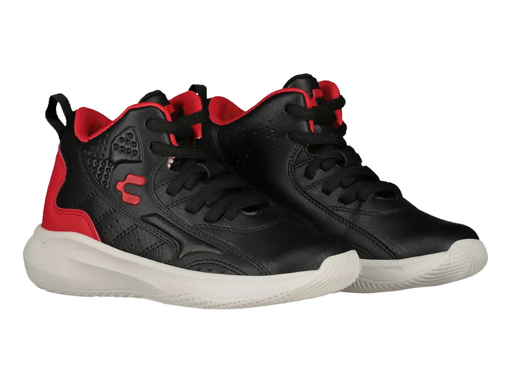 Tenis Charly de Baloncesto Negro y Rojo para Niño