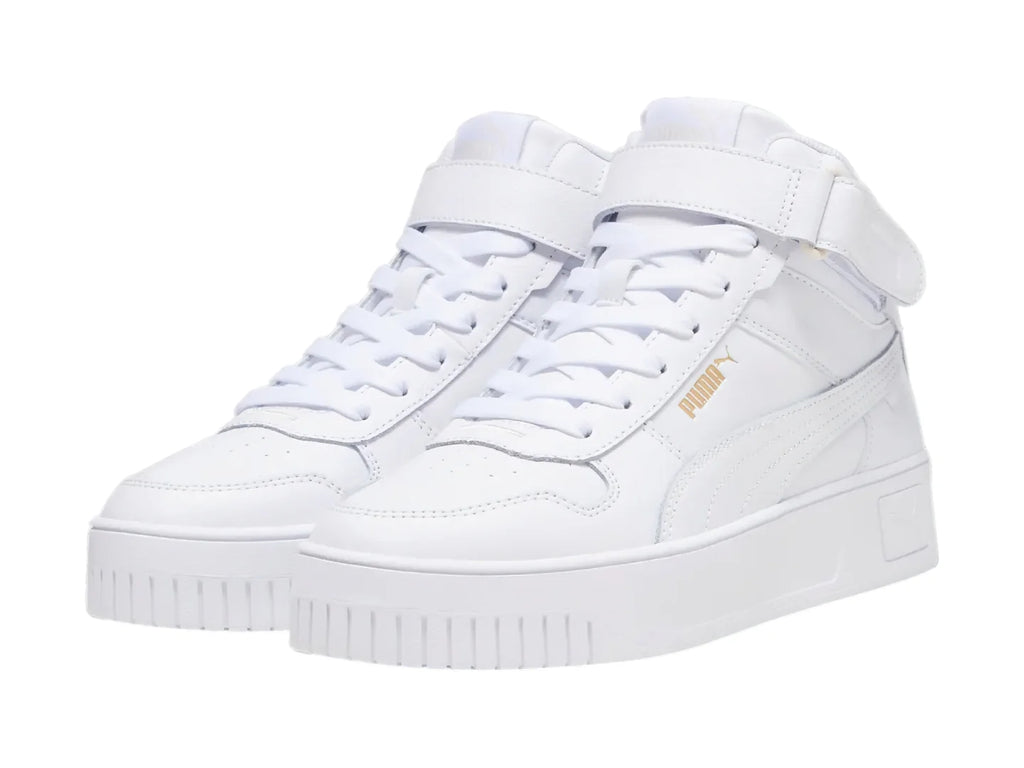 Tenis PUMA Carina Street Mid Blancos y Oro para Mujer