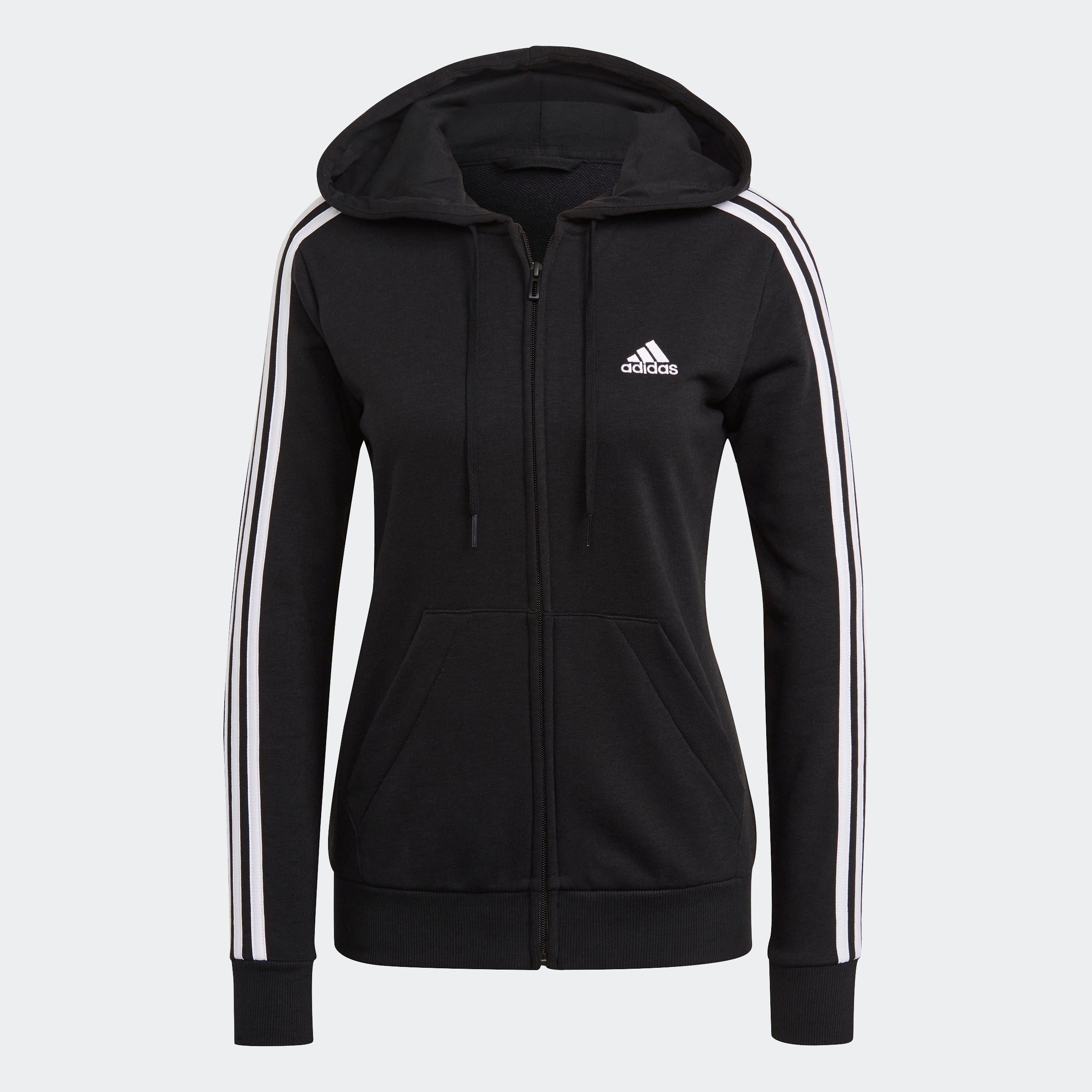 Women's adidas Essentials French Terry 3-Stripes Full-Zip Hoodie