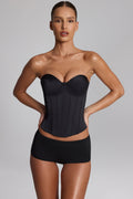 Slinky Jersey Low-Rise Hot Pants in Black