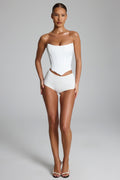 Slinky Jersey Low-Rise Hotpants in White