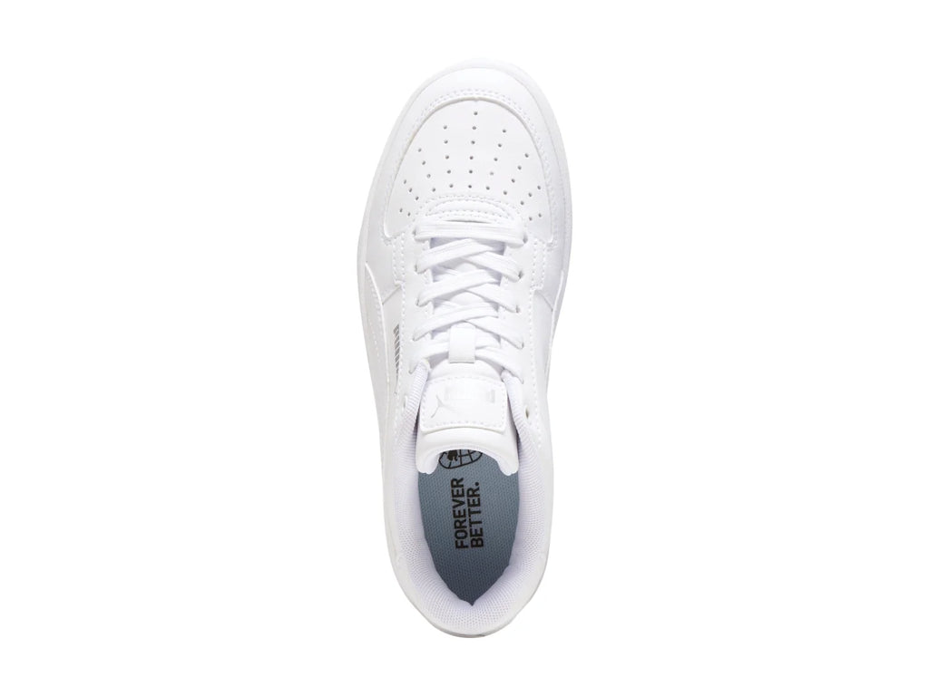 Tenis PUMA Caven 20 Blanco y Plata para Niño