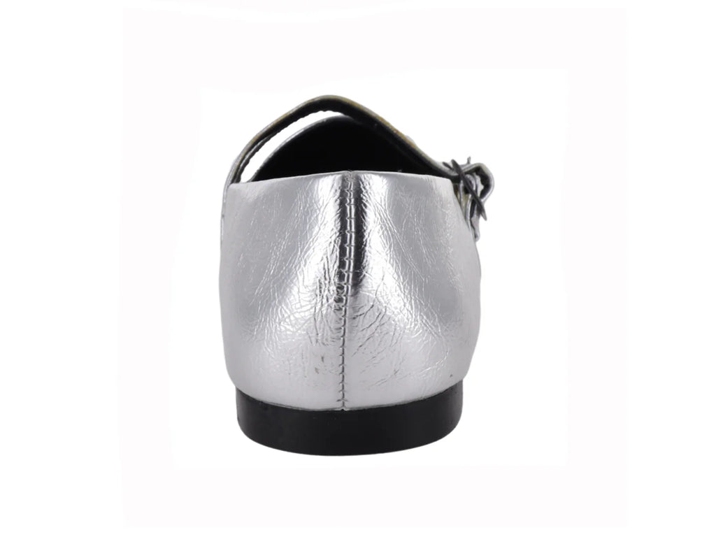 Zapatos Planos Luna Rosa Plata para Mujer