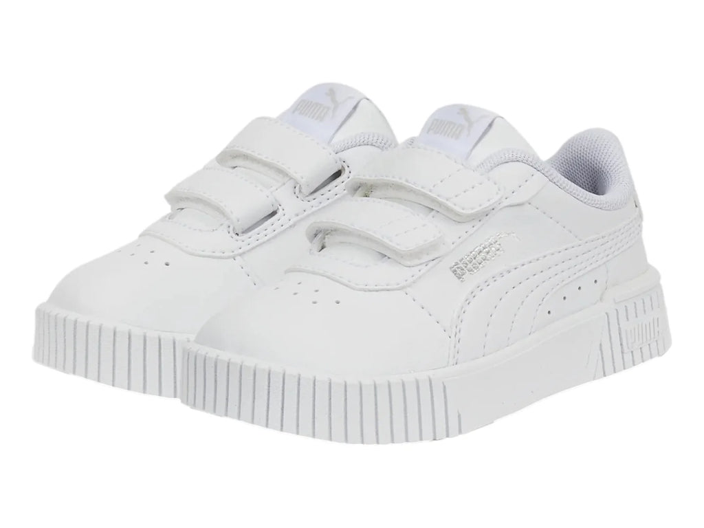 Tenis PUMA Carina 20 Blanco y Plata para Niña