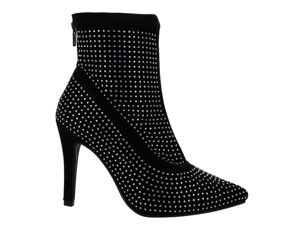 Botines Luna Rosa Negro y Plata para Mujer