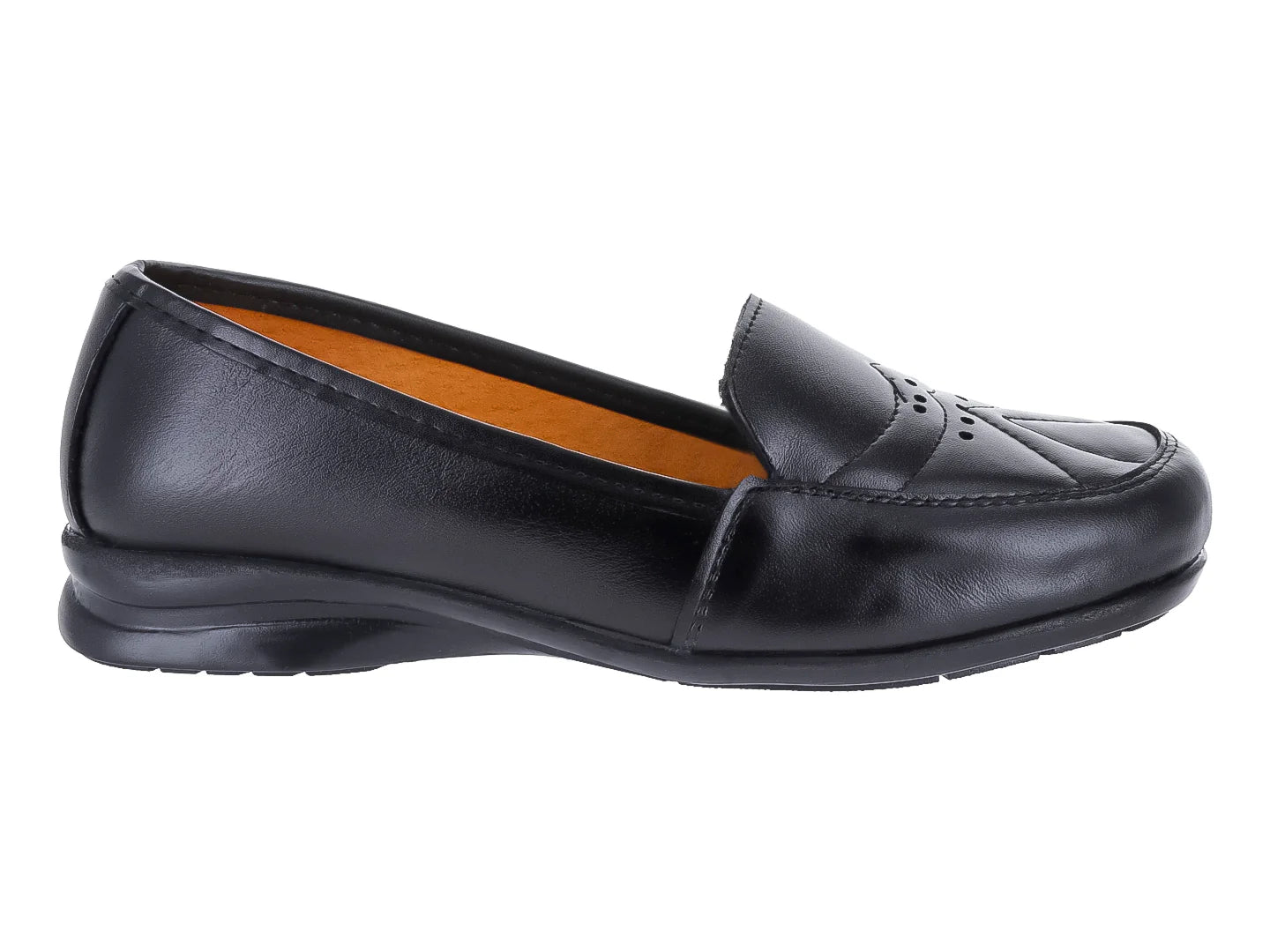 Zapatos Planos de Piel Negro Luna Rosa para Mujer