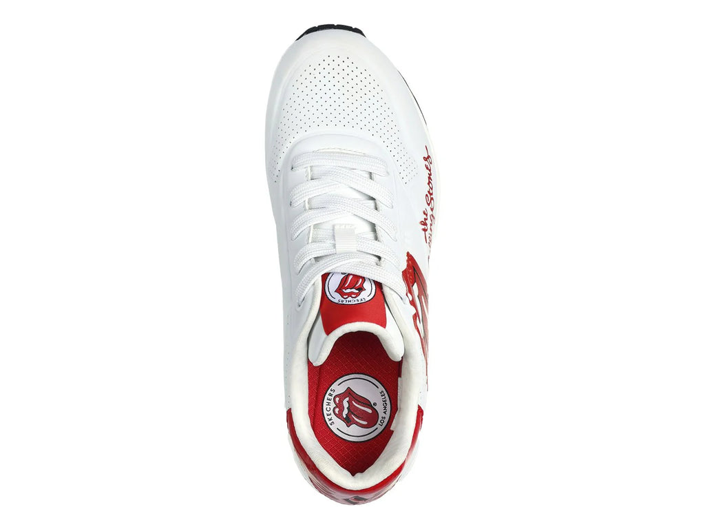 Tenis Skechers One Rolling Stones Blanco y Rojo para Mujer