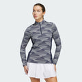 Women's adidas Ultimate365 Printed Quarter-Zip Mock Polo Shirt