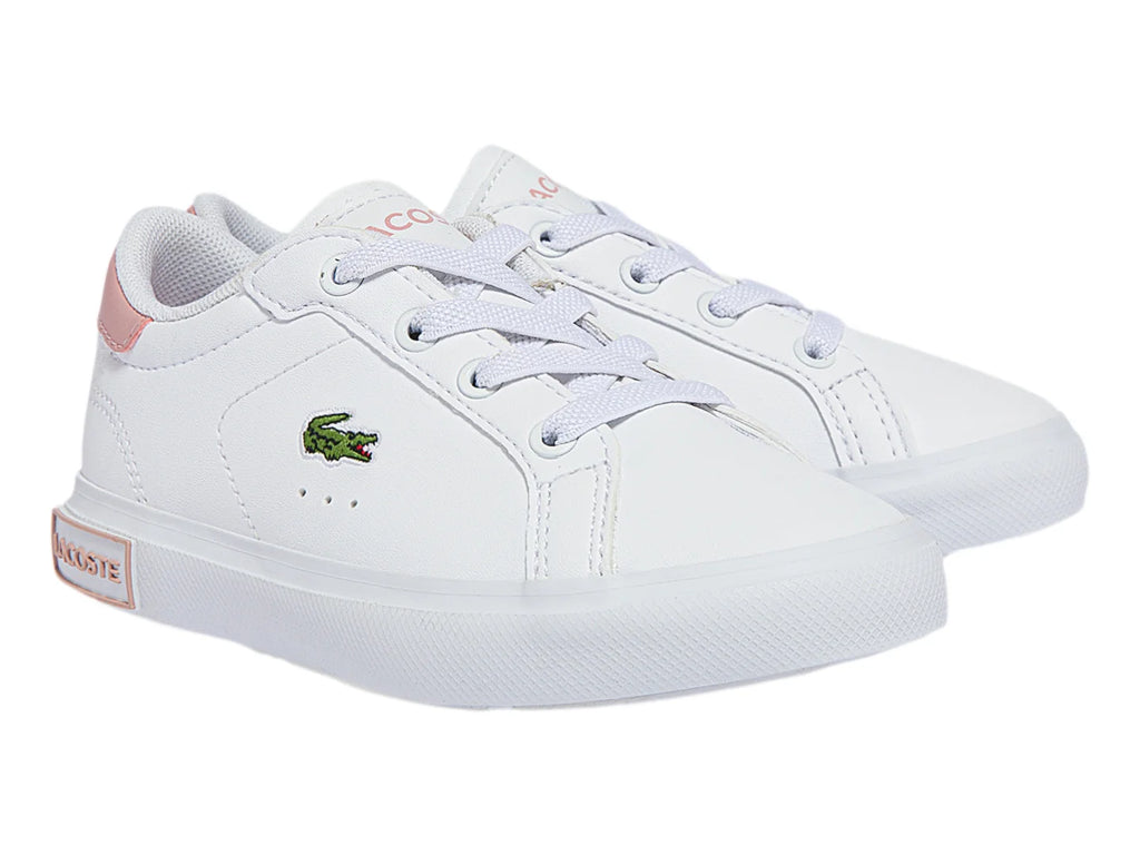 Tenis Lacoste Blanco y Rosa para Niña