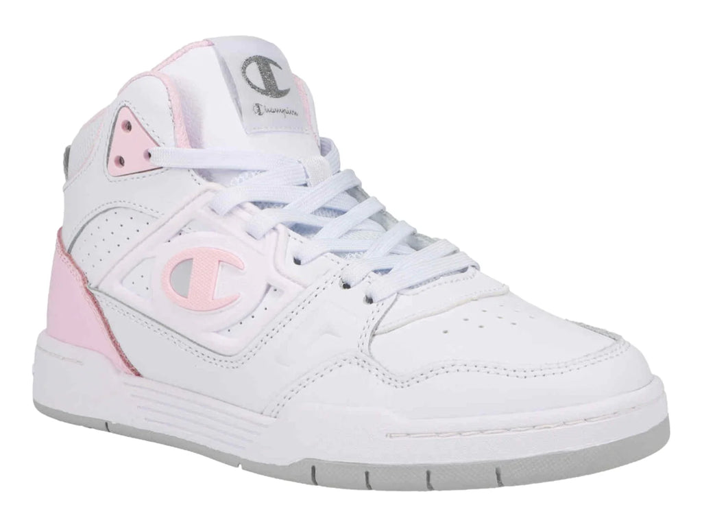 Tenis Champion 5 on 5 Hi Blanco y Rosa para Niña