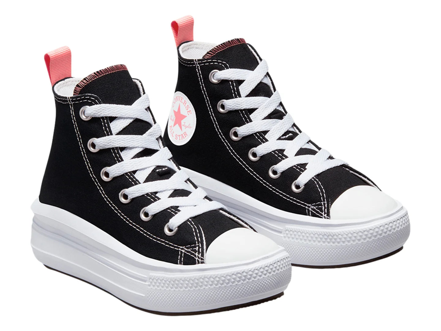 Tenis Converse Chuck Taylor All Star Move Hi Negro y Rosa para Niña