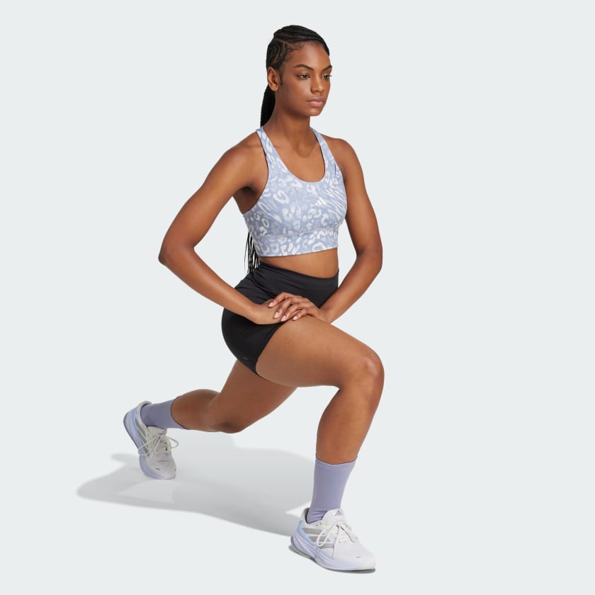 Women's adidas Own the Run Pocket Medium Support Print Bra