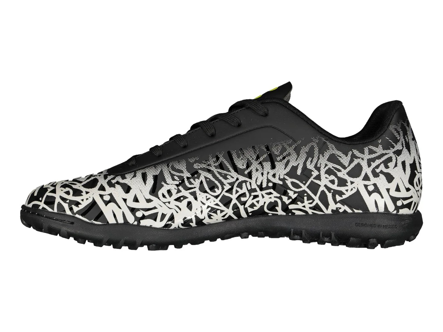 Tenis de Fútbol Charly Negro Blanco Amarillo para Hombre