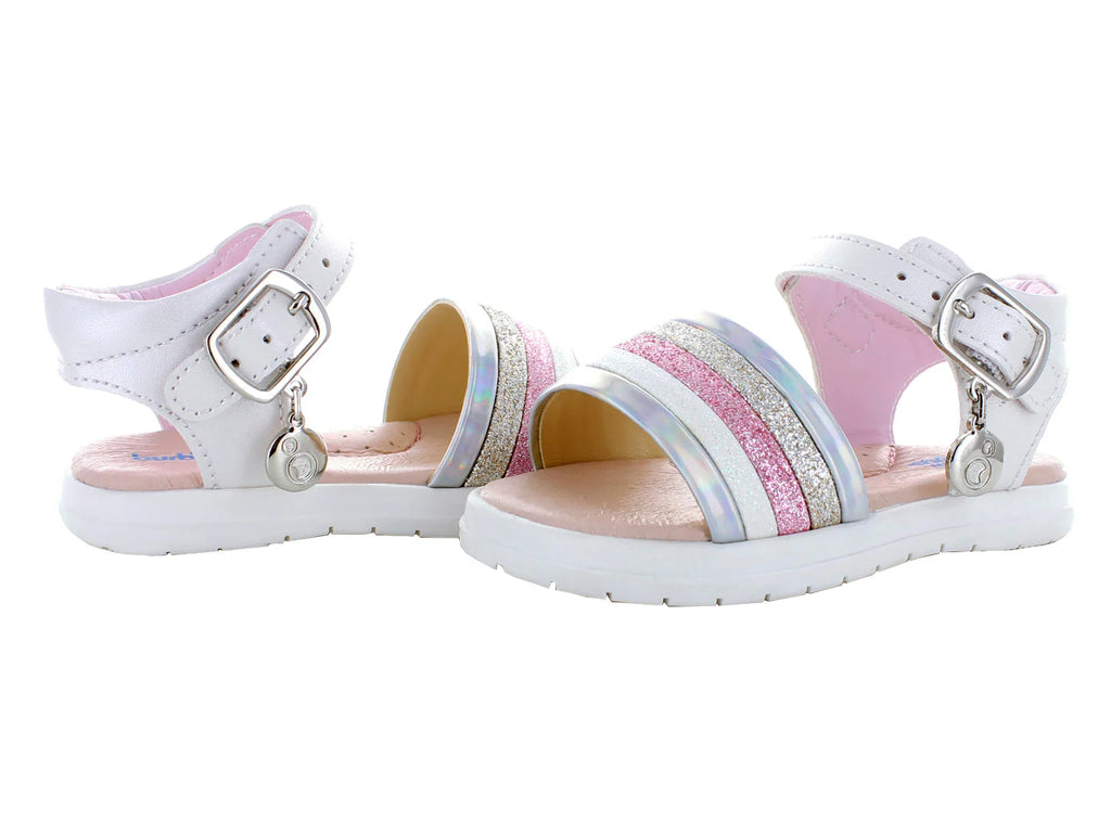 Sandalias Miniburbujas Blanco Perla para Niña