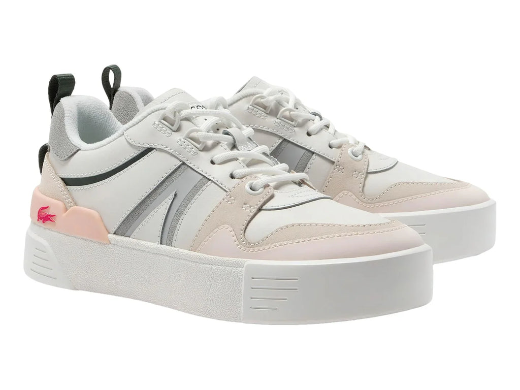 Tenis Lacoste Blanco y Rosa para Mujer