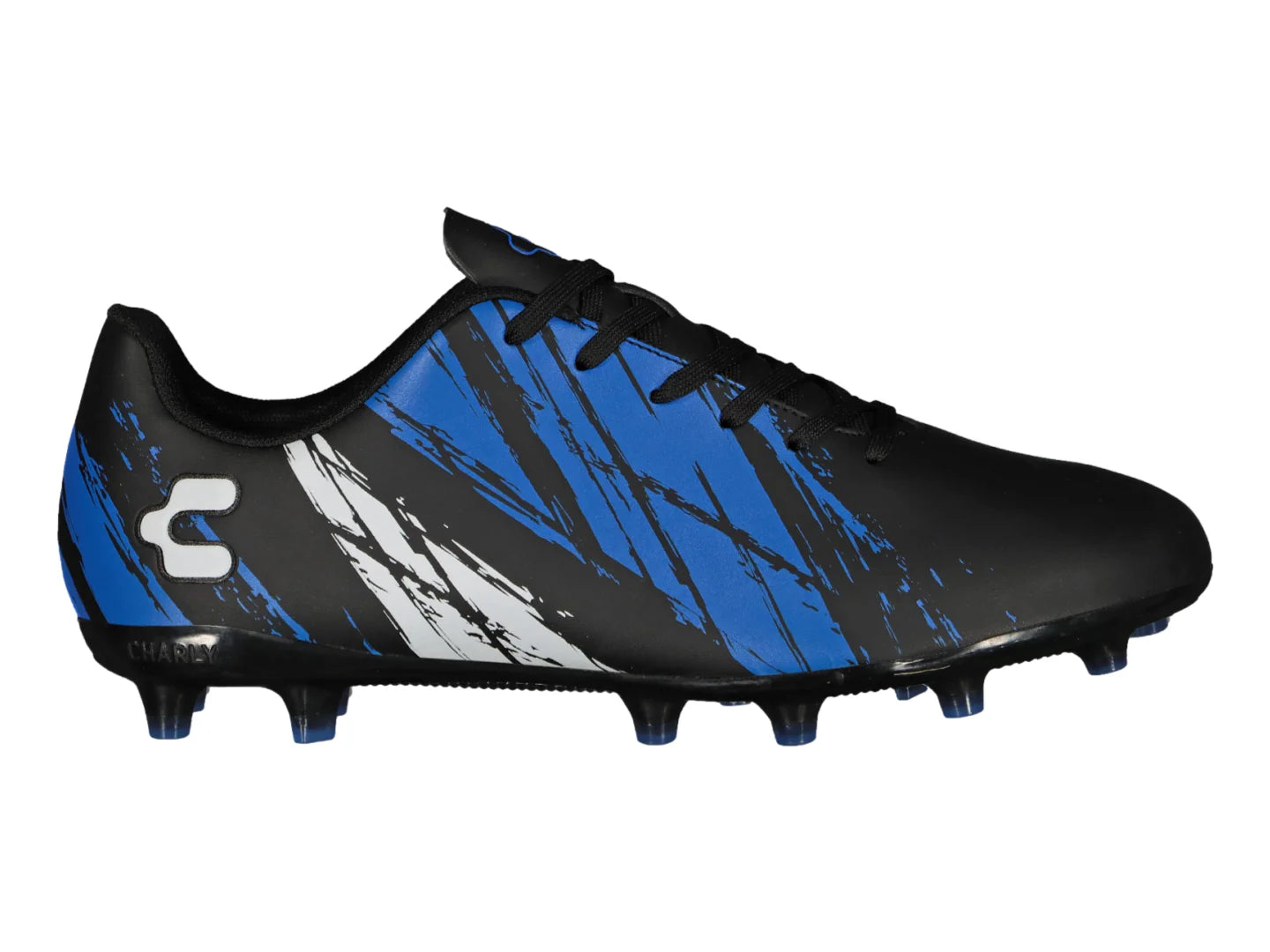 Tenis de Fútbol Charly Negro y Azul para Hombre