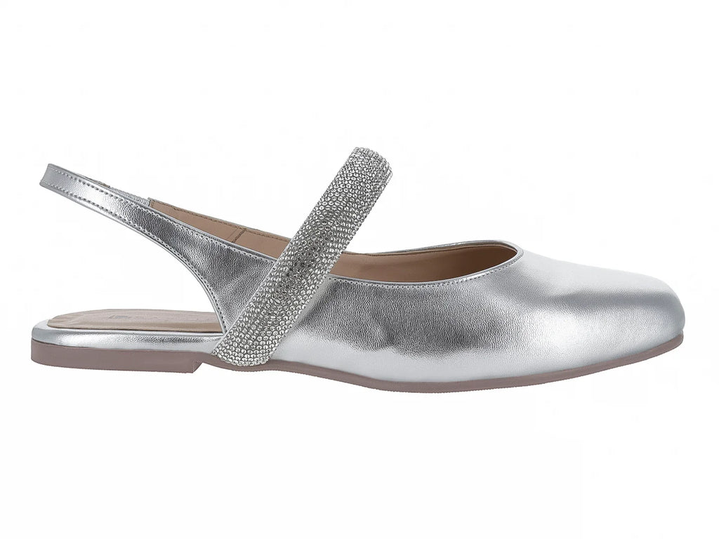 Zapatos Planos Luna Rosa Color Plata para Mujer