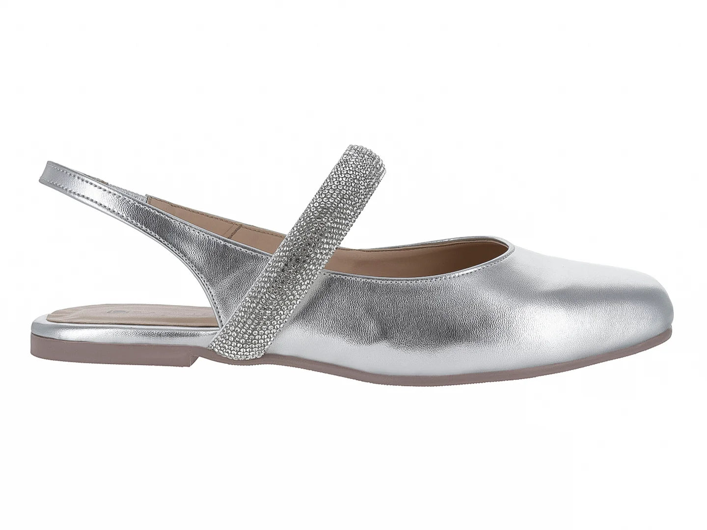 Zapatos Planos Luna Rosa Color Plata para Mujer