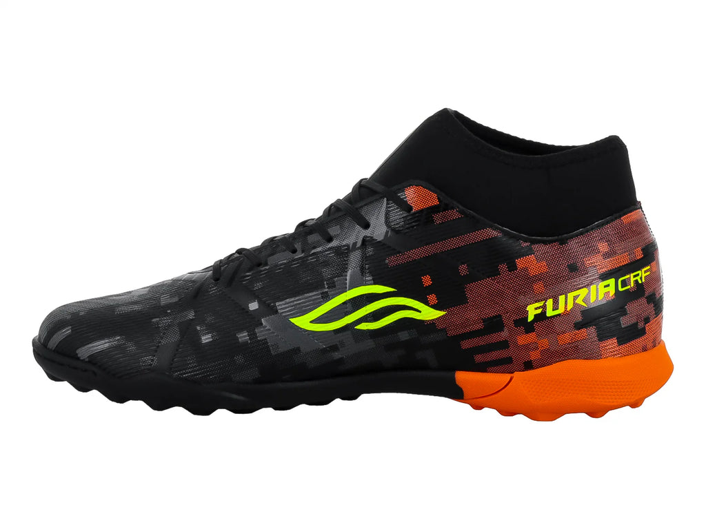 Tenis de Fútbol Furia Negro Naranja para Hombre