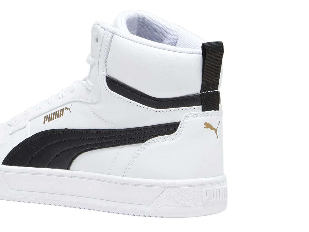 Tenis PUMA Caven 20 Mid Blanco Negro y Oro para Hombre