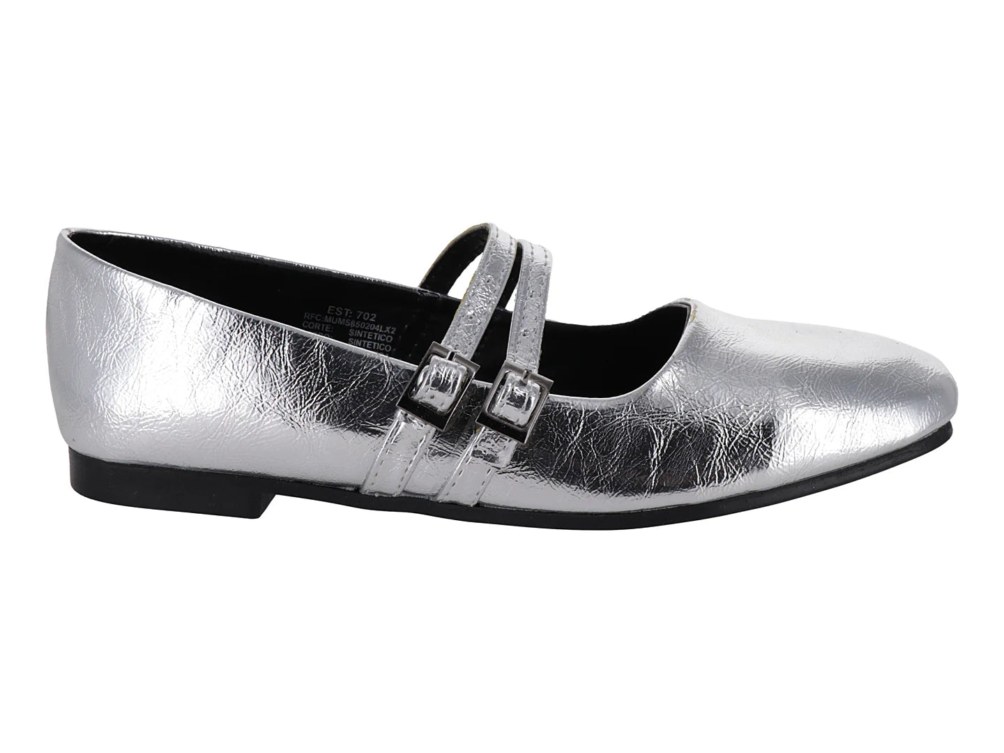 Zapatos Planos Luna Rosa Plata para Mujer