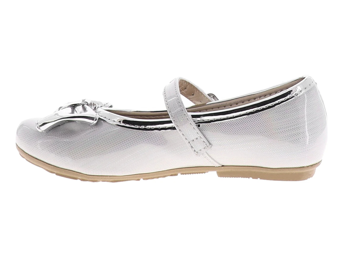 Zapatos Planos Sarele Blanco y Plata para Niña