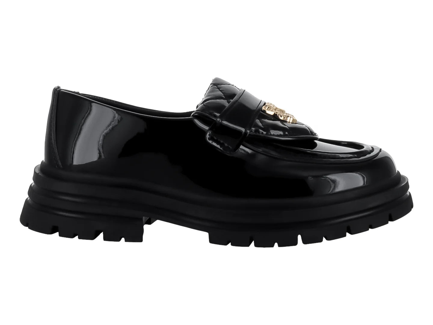 Mocasines Platini de Charol Negro para Mujer