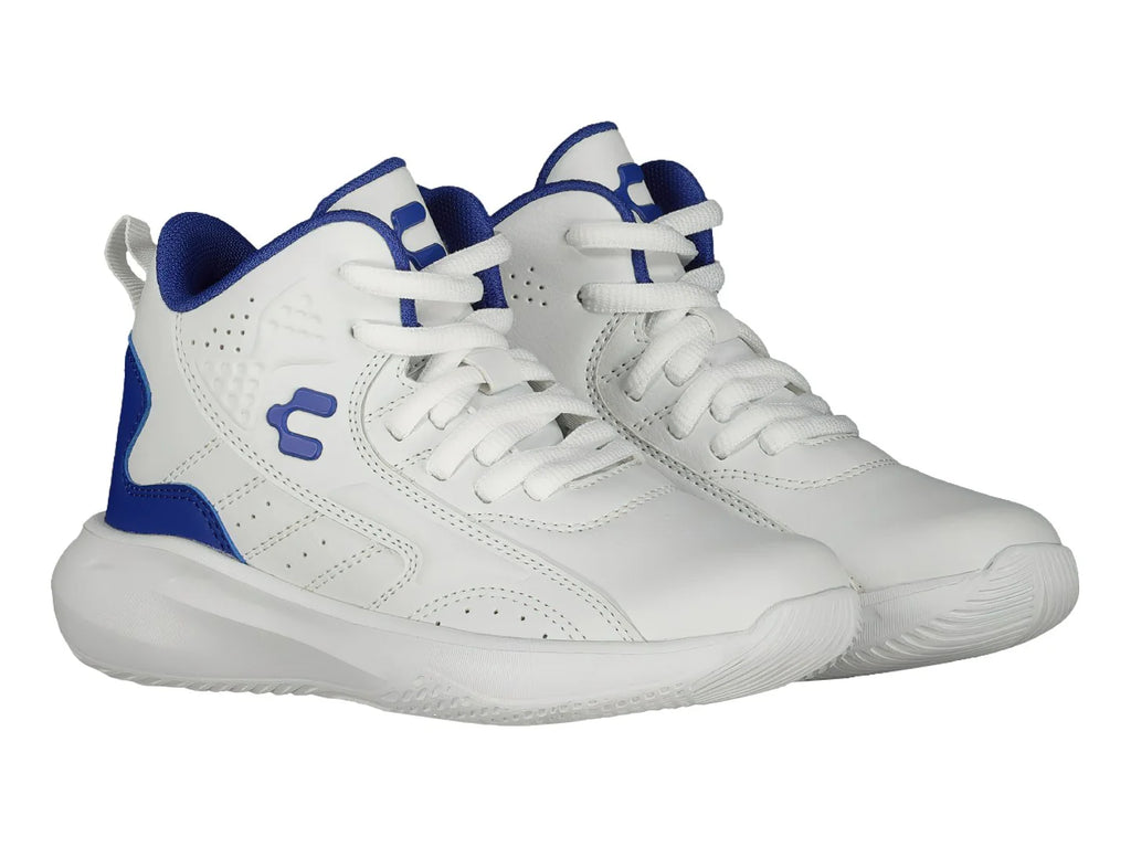 Tenis Charly de Baloncesto Blanco y Azul para Niño