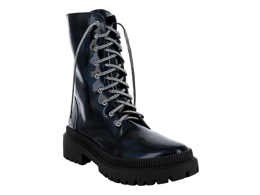 Botas Combat Luna Rosa Negro para Mujer