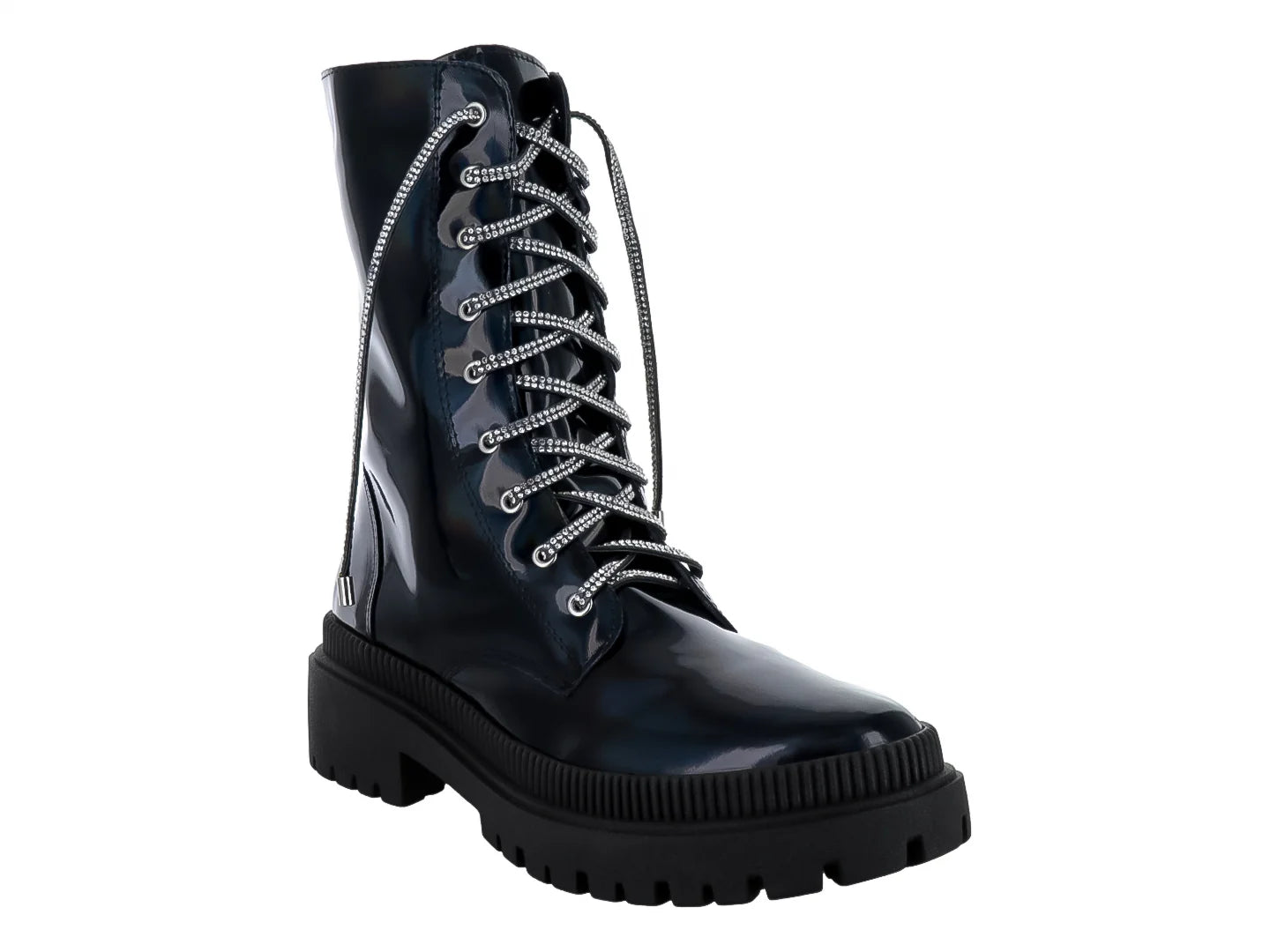 Botas Combat Luna Rosa Negro para Mujer