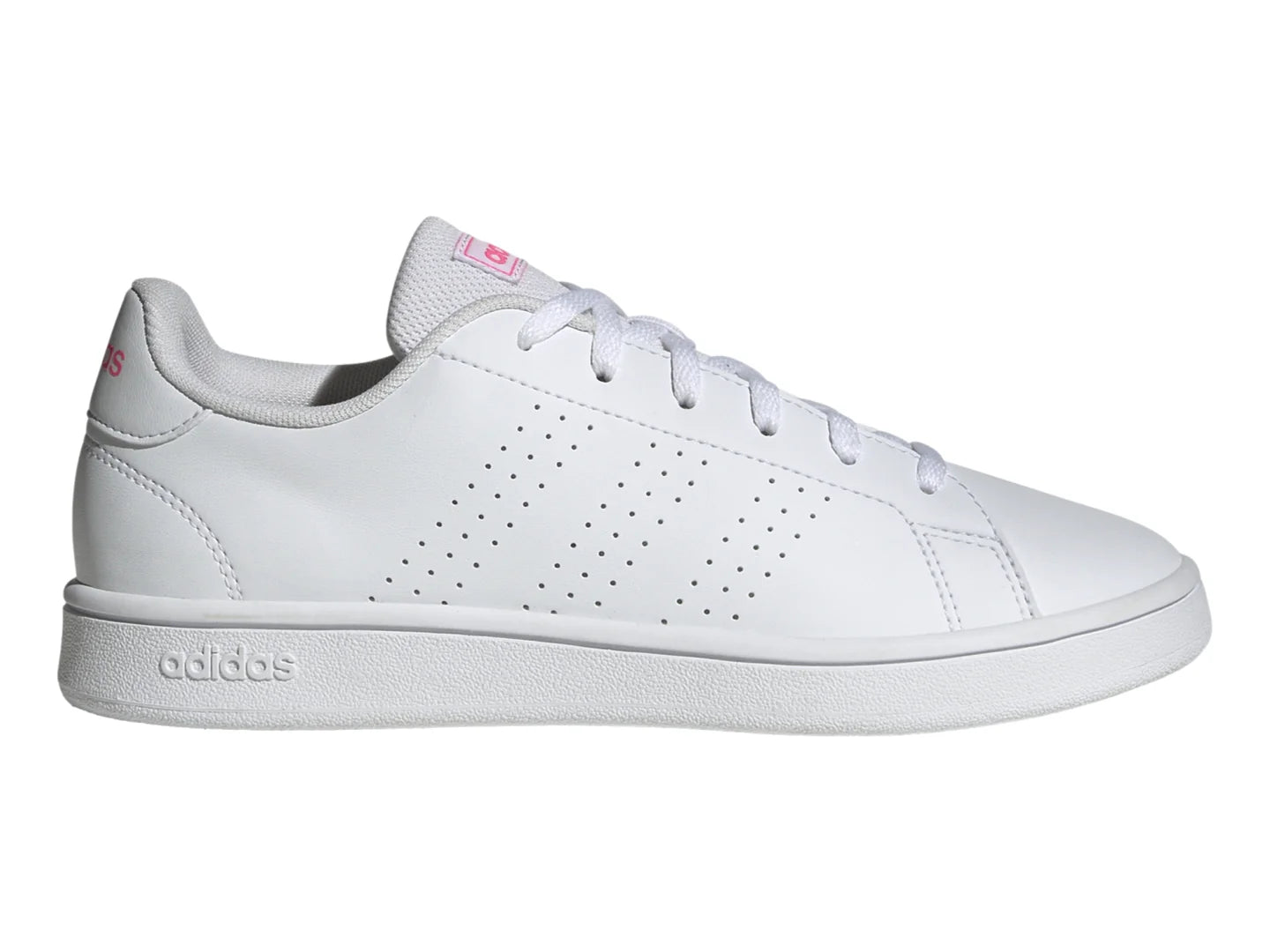 Tenis Adidas Advantage Base Blanco y Rosa para Mujer