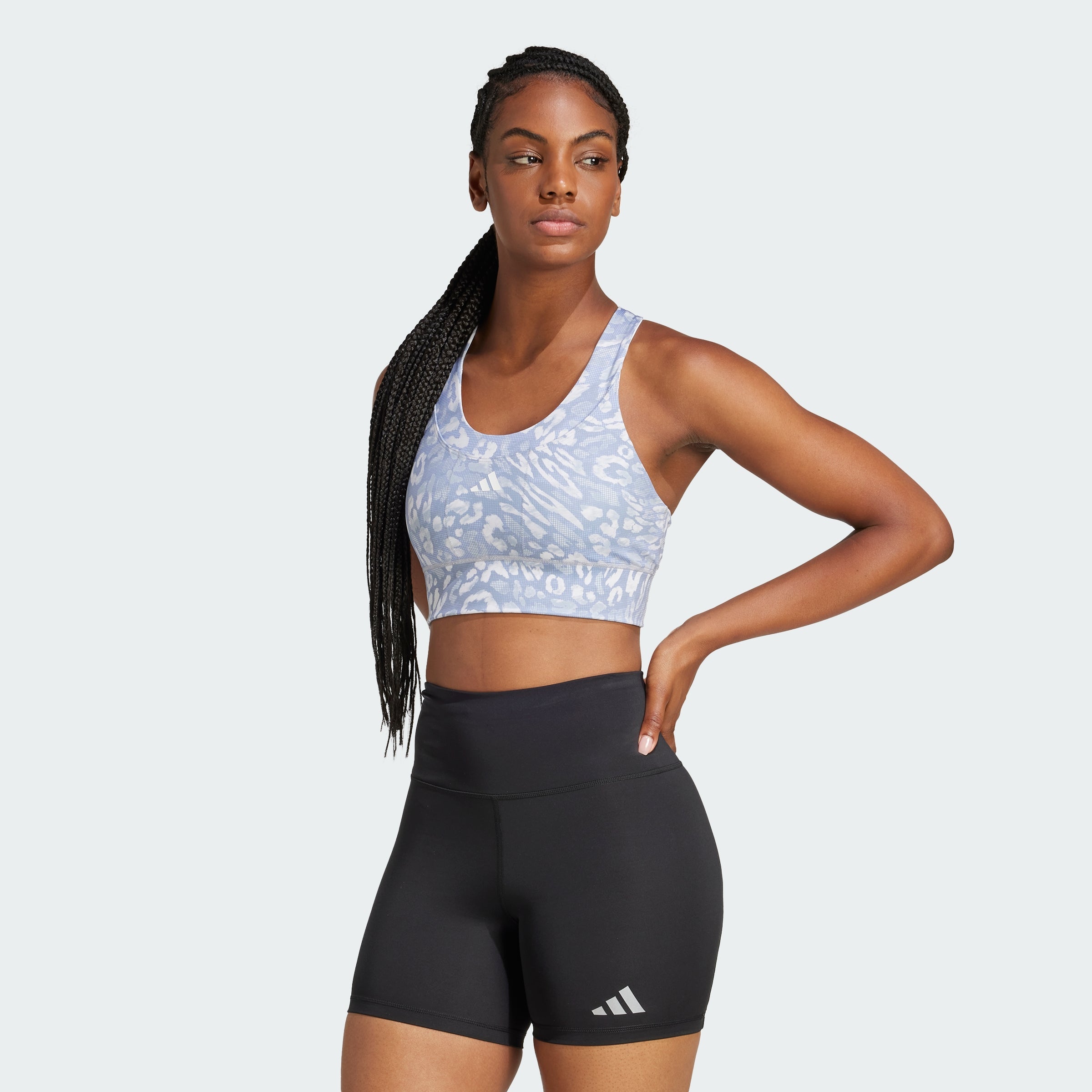 Women's adidas Own the Run Pocket Medium Support Print Bra