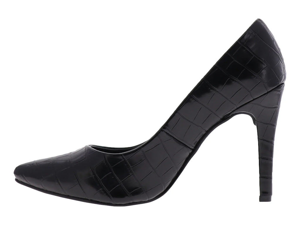 Zapatillas Luna Rosa Negro Efecto Croco