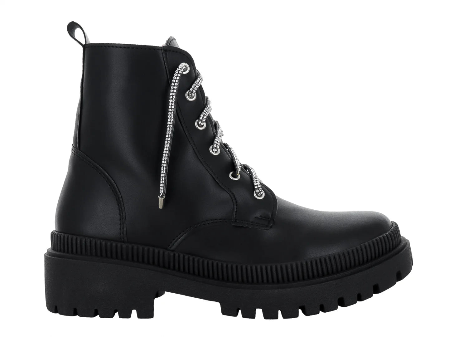 Botines Combat Luna Rosa Negro para Mujer