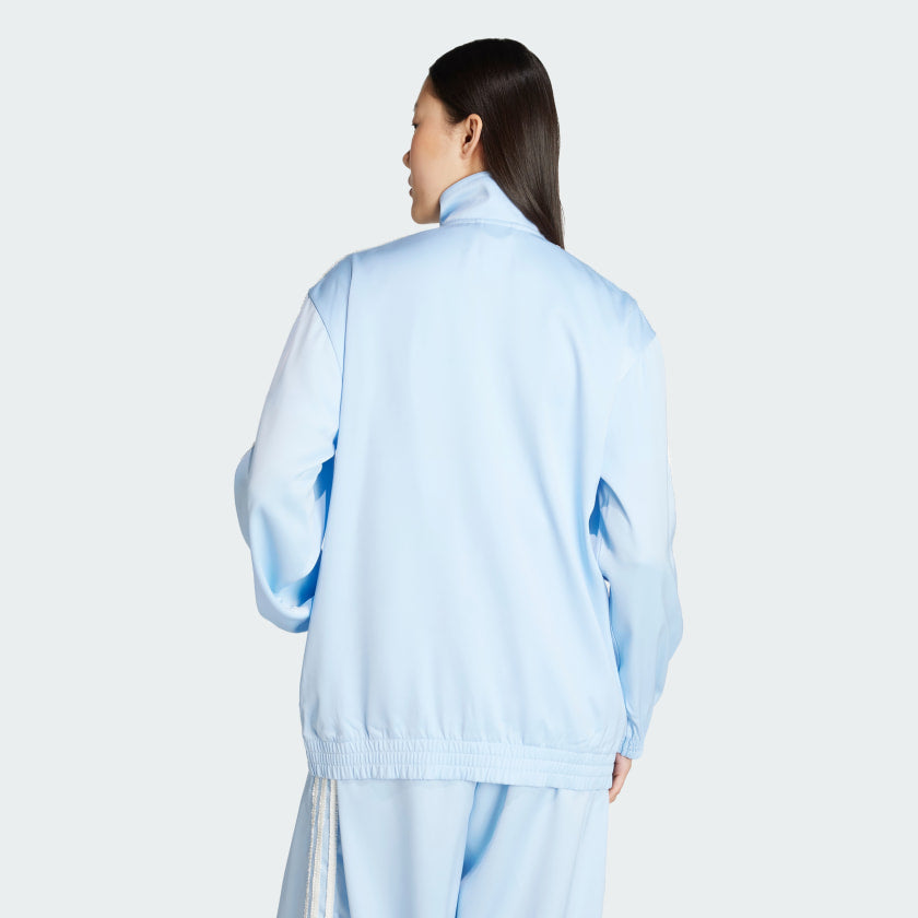 Women's adidas adidas Originals Satin Ruffle 3-Stripes Firebird Track Jacket