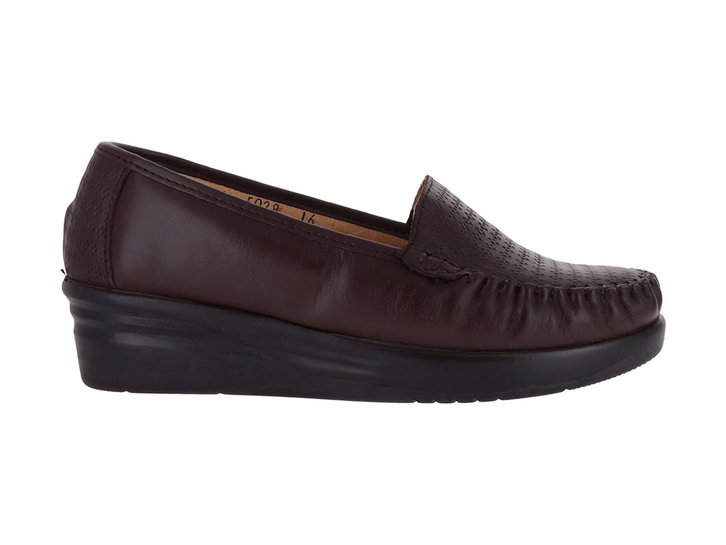 Zapatos Mocasines Mas Descanso Café para Mujer